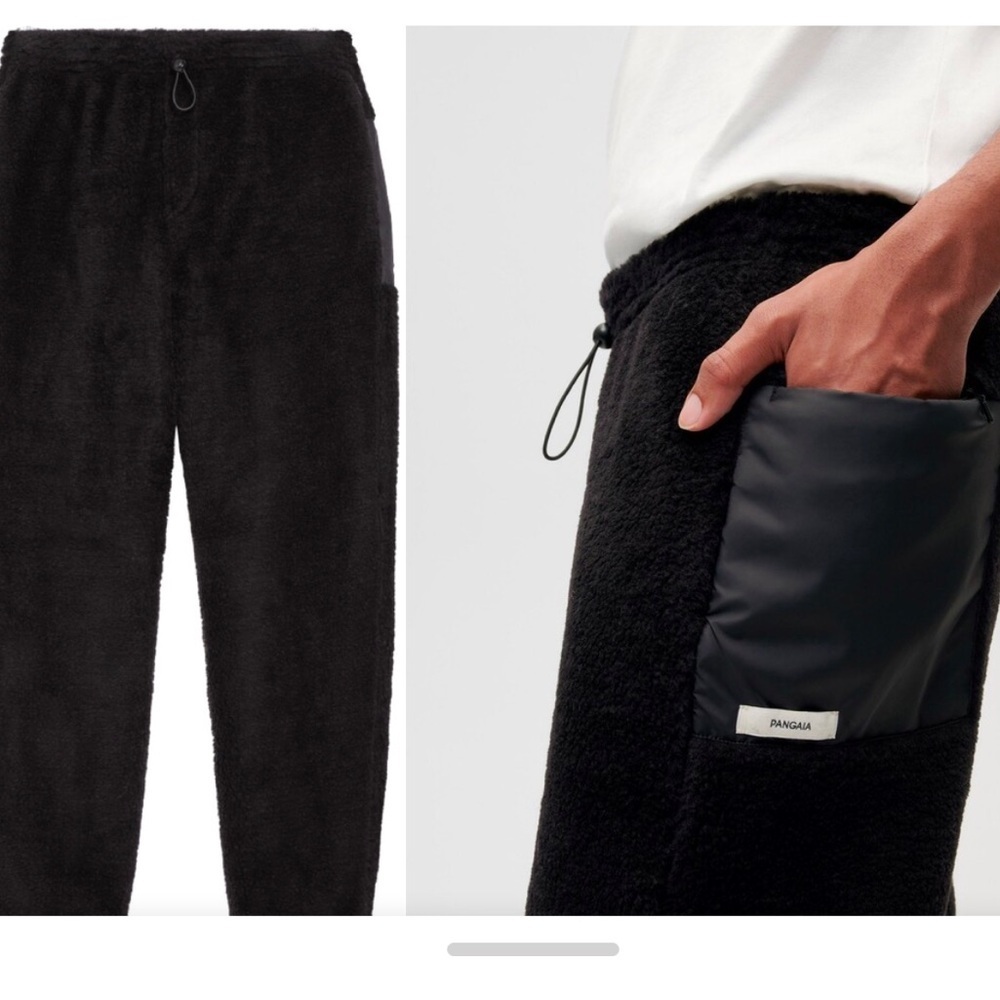 Pangaia Fleece Track Pants Sherpa + Fleece Sherpa Track Jacket Set Black Nwt! — image 2 of 8
